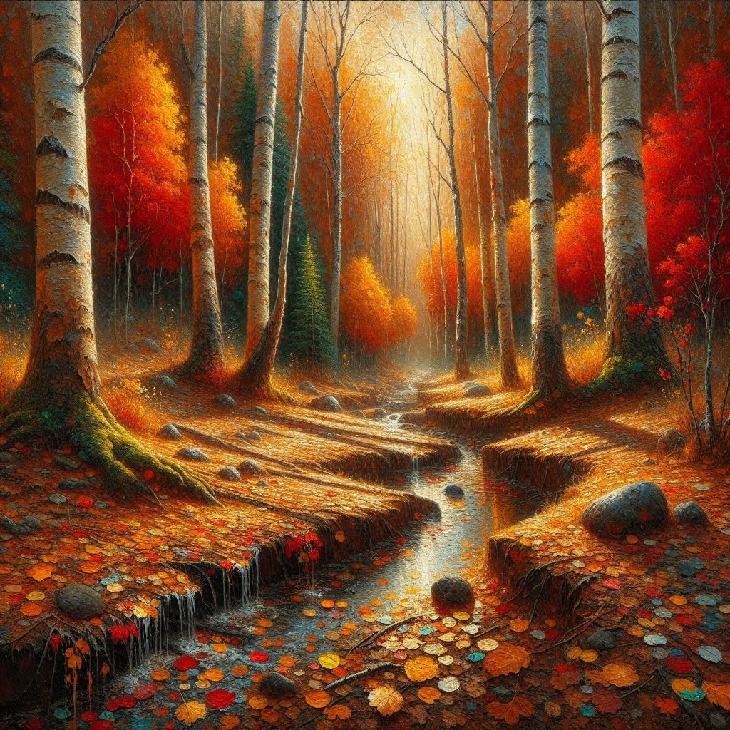 Oil Painting of Autumn Trees 5