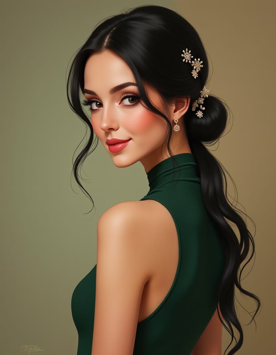The green dress