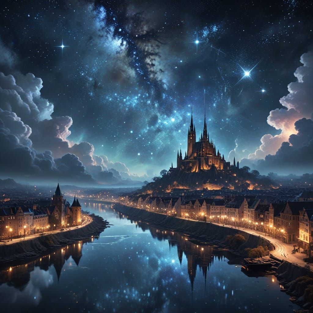 Fantasy city skyline