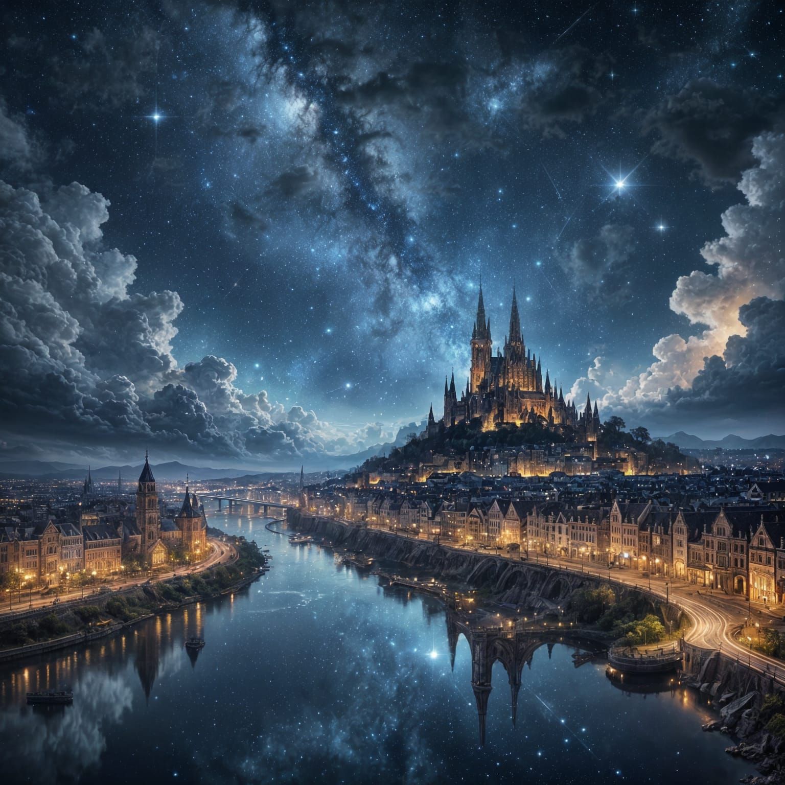 Fantasy city skyline  by @theArchairez