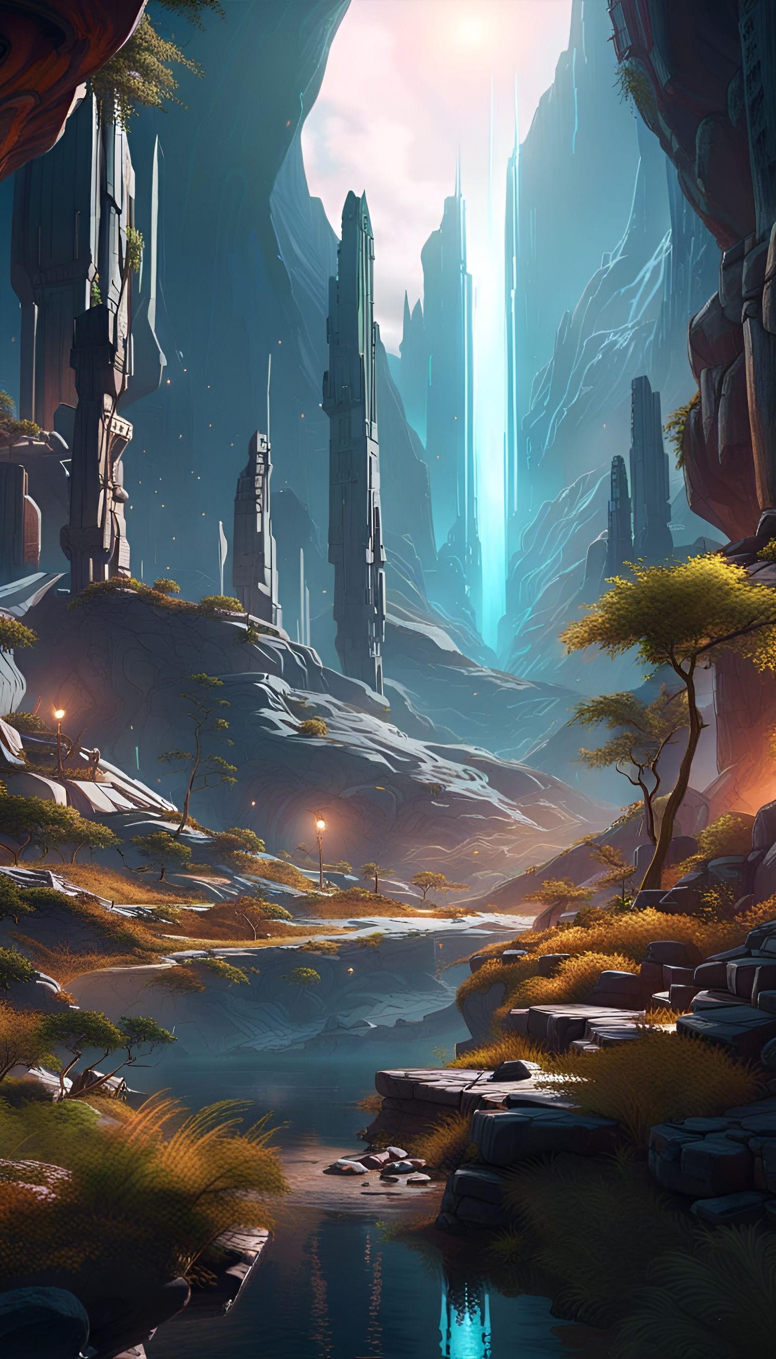 Mountains, but make them sci-fi - AI Generated Artwork - NightCafe Creator