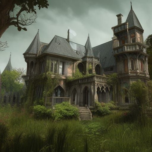 Overgrown Gothic Manor.