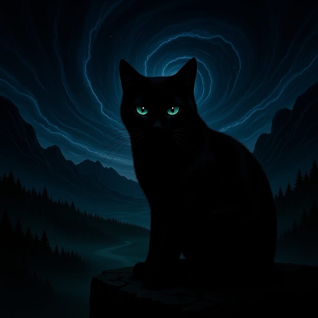 A solitary black cat.  by @Signorina