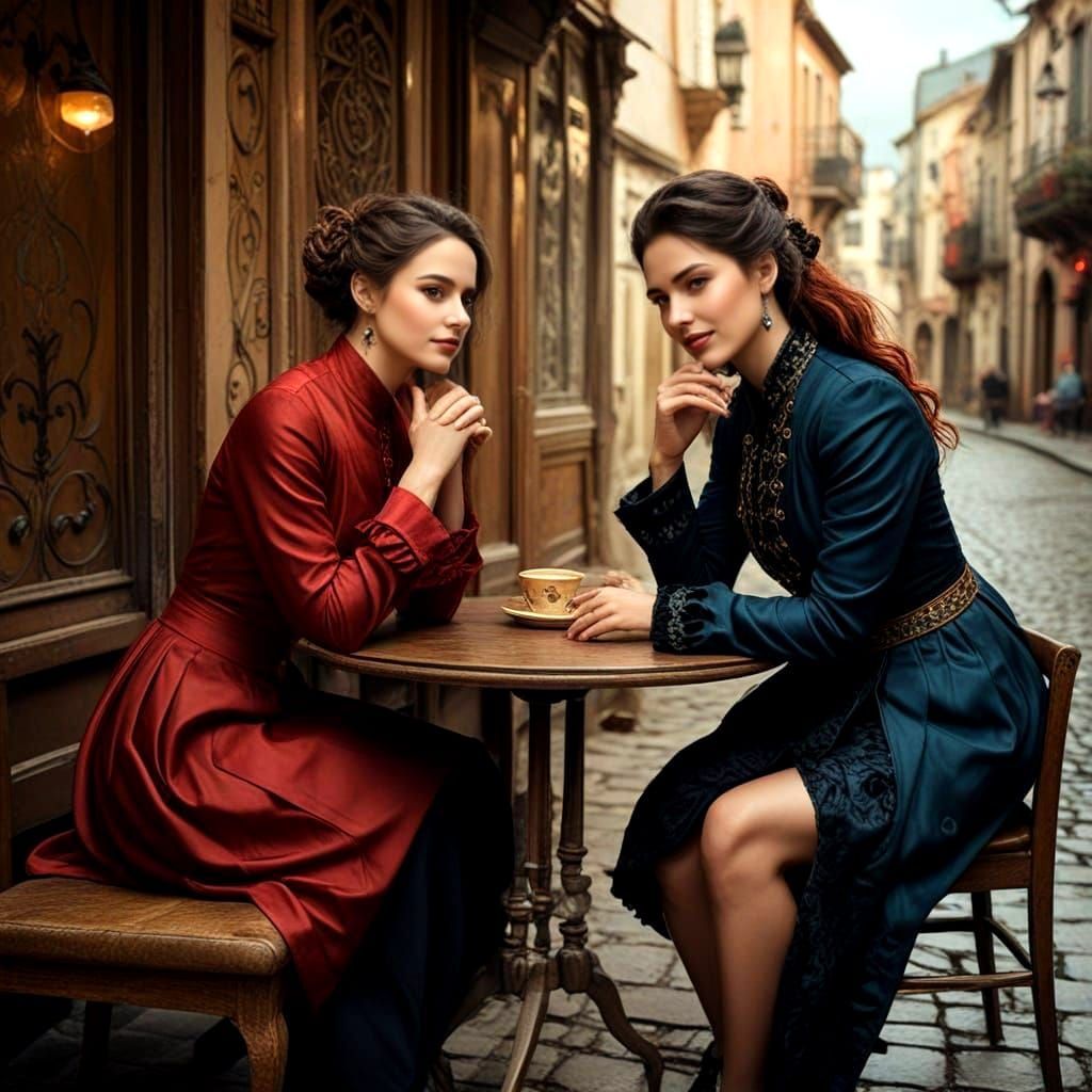 Gothic Baroque Ladies in a Fantastical Landscape