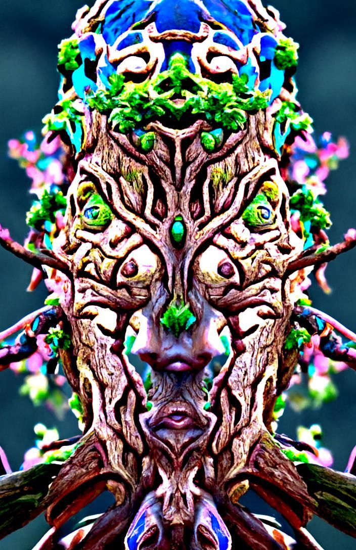 face on tree, treant, hyper detailed face - AI Generated Artwork ...