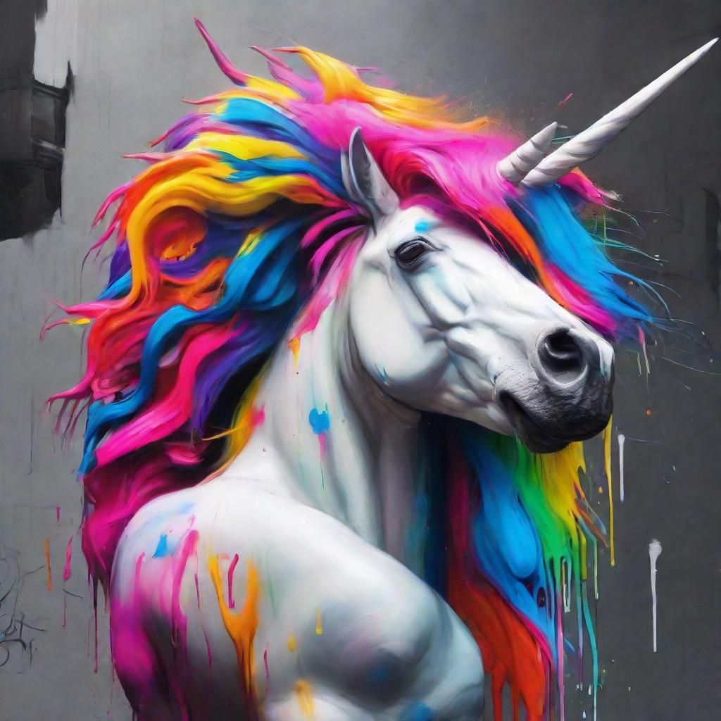 crazy hair do that is sculpted on to a unicorn of infinite c...