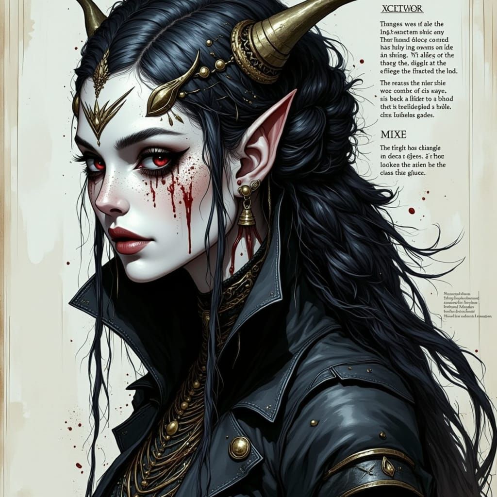 <lora:Fantasy Creature:1.0> A <vampire> in the style of <Fantasy Character>