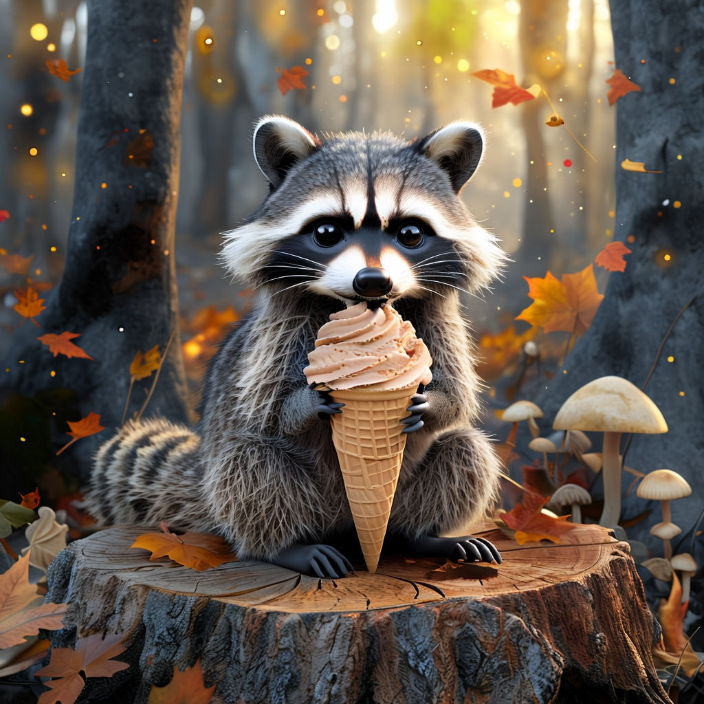 Why did the raccoon bring a pumpkin spice ice cream cone int...