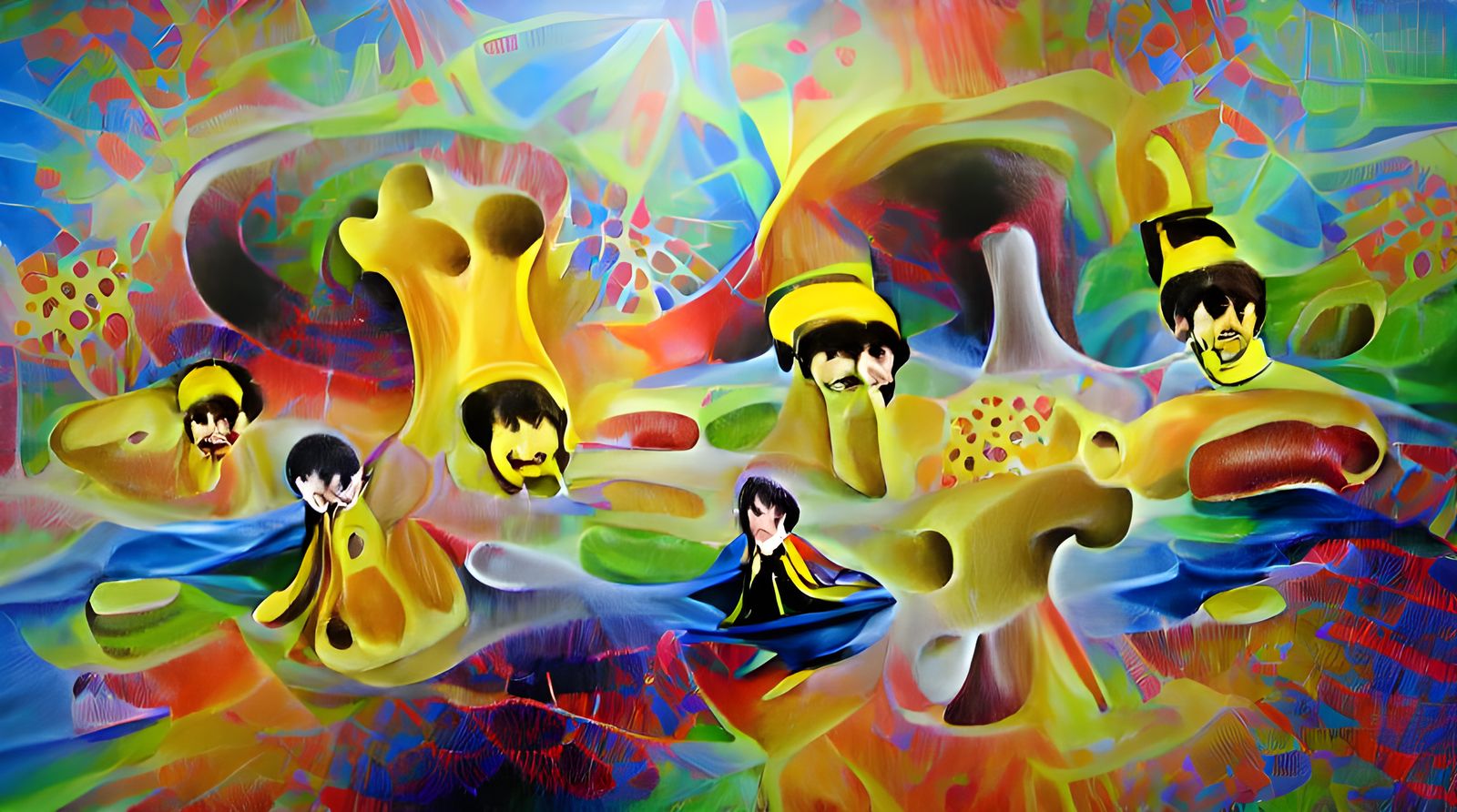 the Beatles acid trip yellow submarine magic mushroom 8k abs...