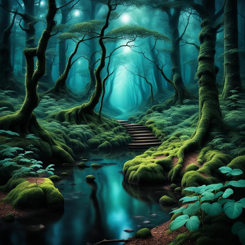 Lost in an enchanted forest - AI Generated Artwork - NightCafe Creator