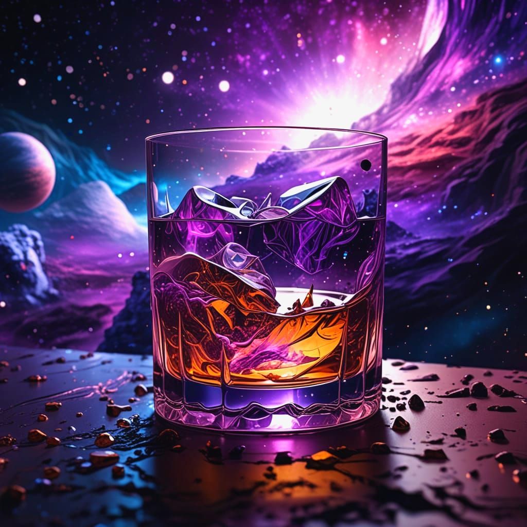 Glass of Smokey Bourbon at the Edge of the Universe #2392