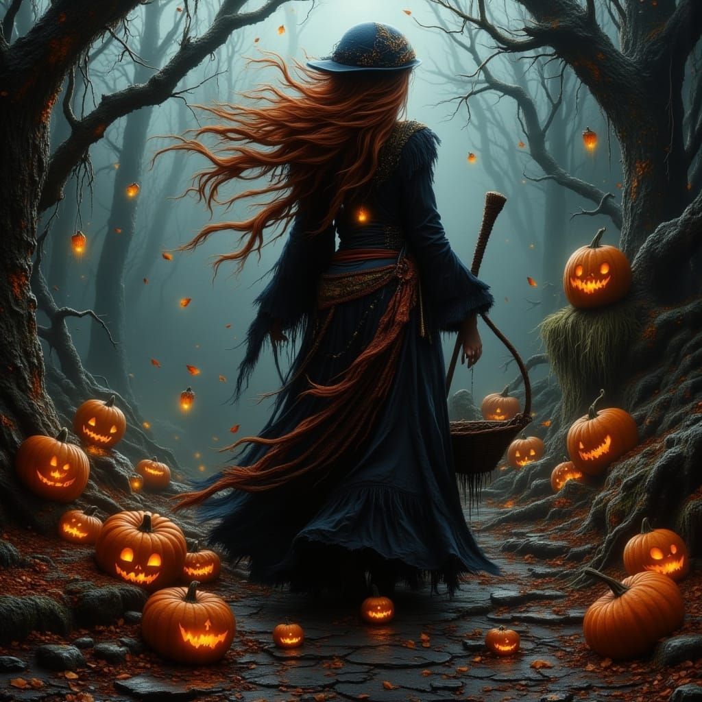 <lora:Blacklit Flux:1.0> <lora:Hand Drawn Bohemian:1.0> <lora:Death River:1.0> <lora:MJ6 Dark Oil Paint:1.0> <lora:divineOil:1.0> It was Hal...