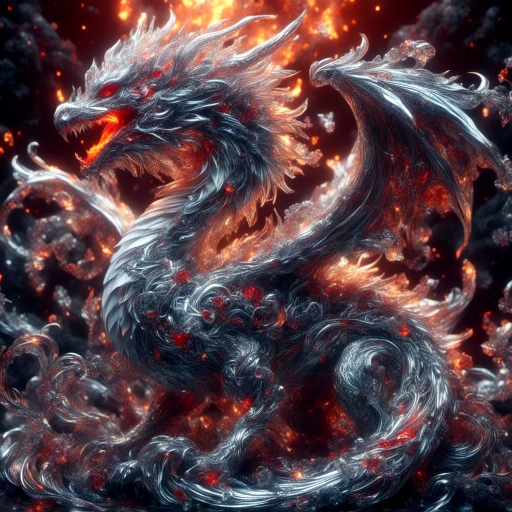 crystal dragon red