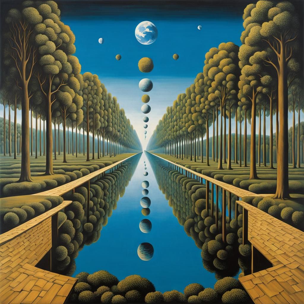 Travel to infinity, Optical Illusion by René Magritte, Salvador Dalí and M.C. Escher  by @Tina auf der Blumenwiese