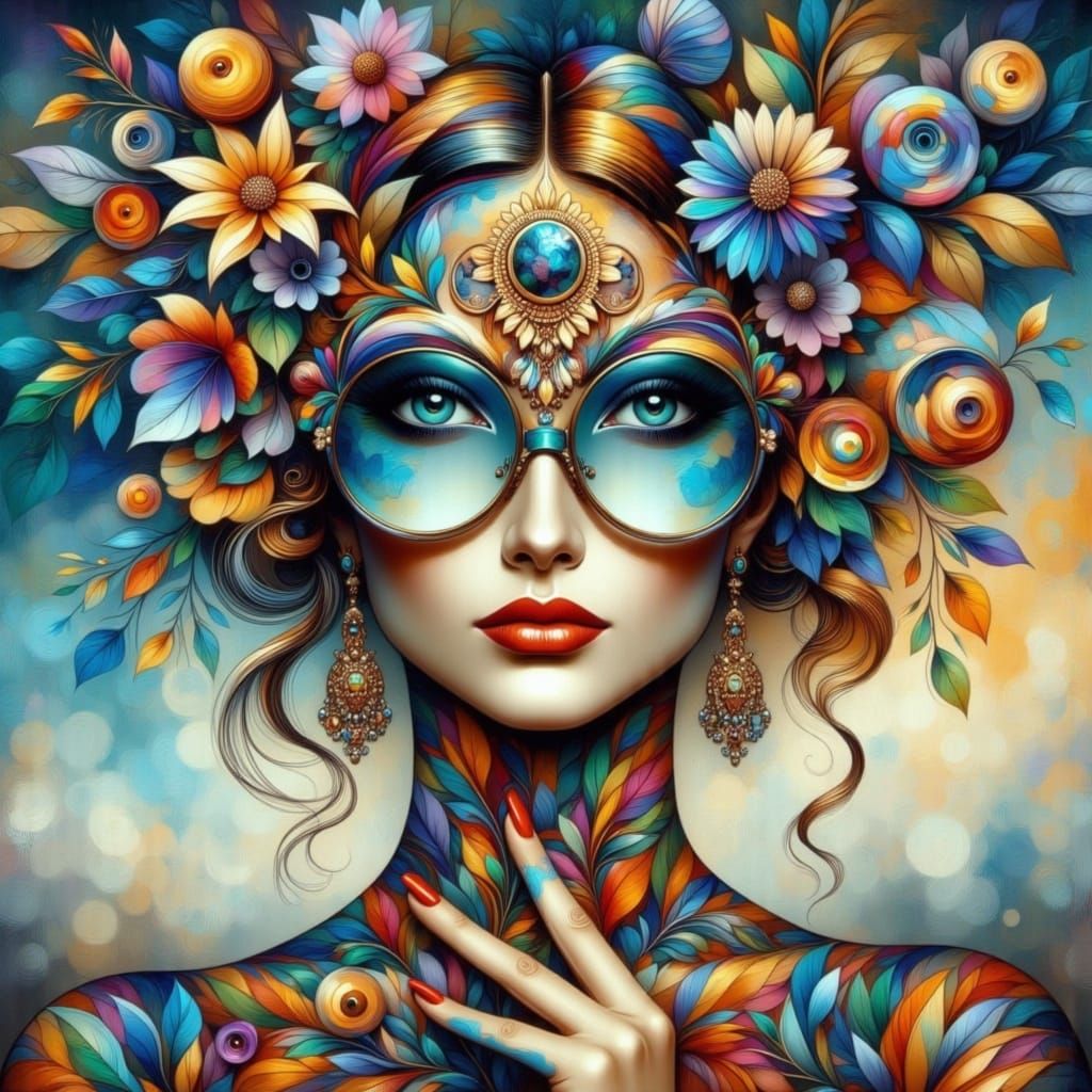 folk art with a touch of isometric abstract. Think of Klimt meets Natalia Goncharova, Adolph Gottlieb and Matthias Grunewald. <lora:Earth an...