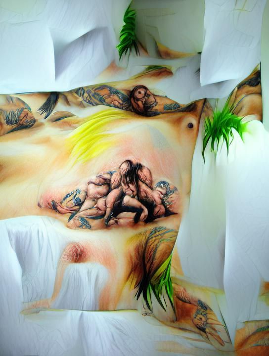 Tattooed orgy