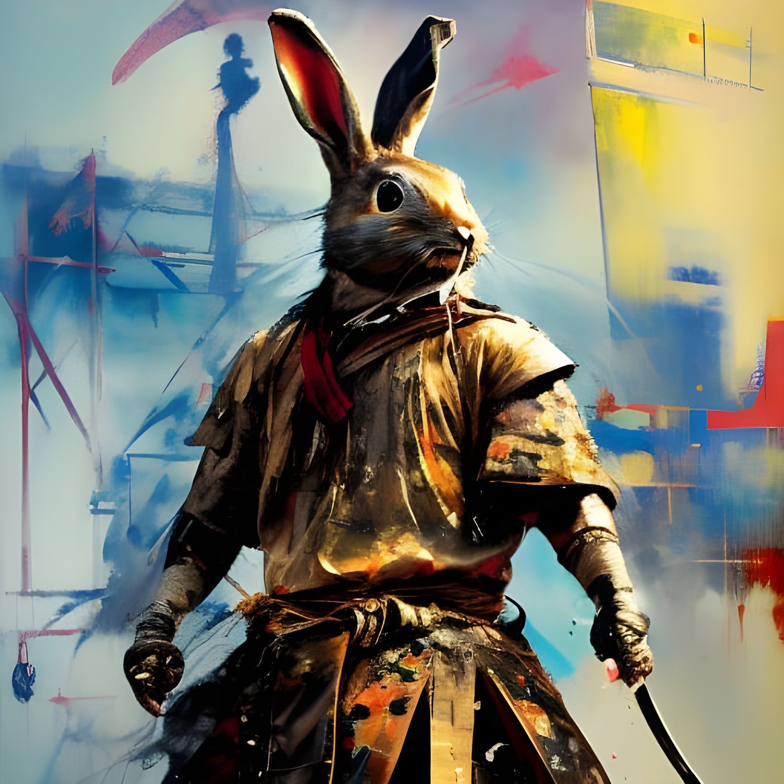 Samurai Rabbit Warrior - AI Generated Artwork - NightCafe Creator