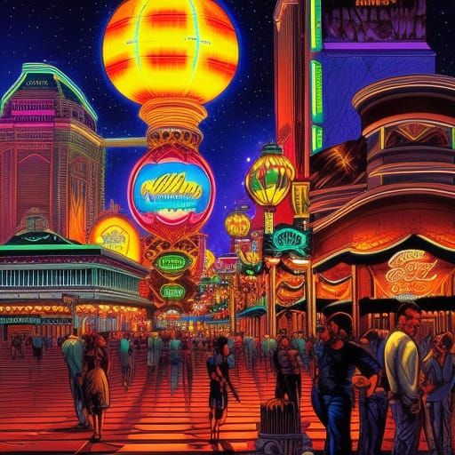 Las Vegas At Night. - Ai Generated Artwork - Nightcafe Creator