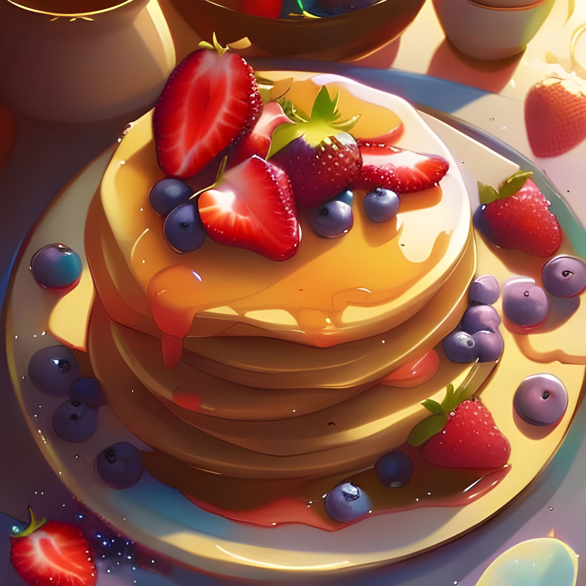 Free AI Image | Pancakes in anime style