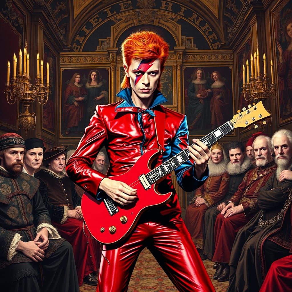 David Bowie performs Ziggy Stardust in the court of Henry th...