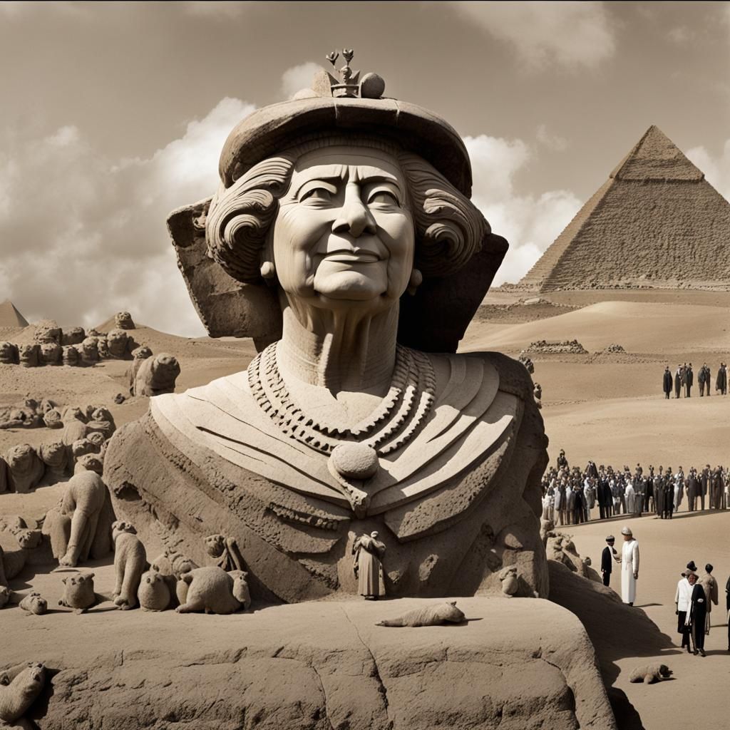 The Sphinx of Elizabeth II built by the ancient Egyptians and restored in the late 60's. The mystery of her history prevails to this day...  by @Bananarama