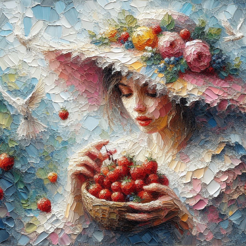 Woman with strawberries