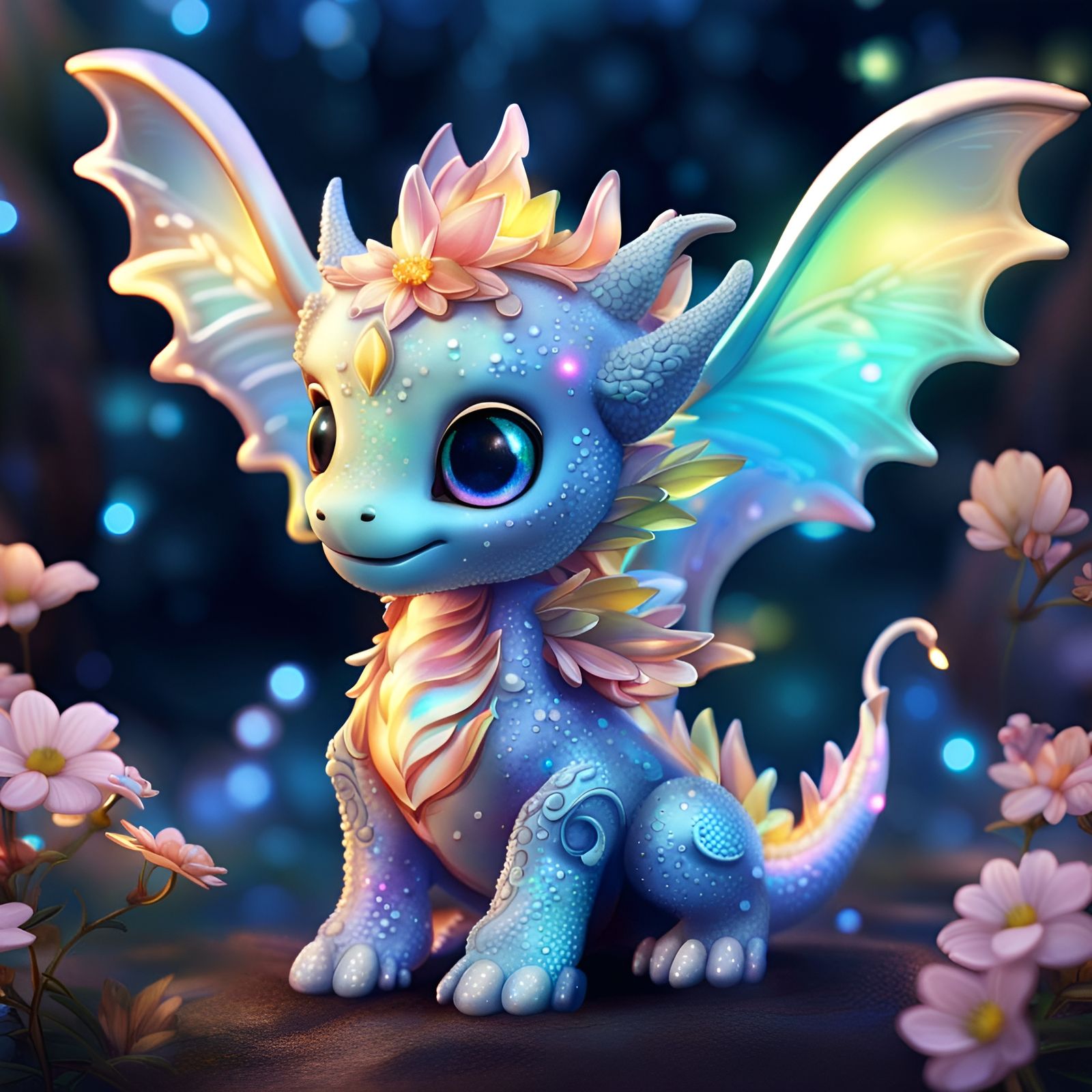 Shiny 3D Baby Dragon - AI Generated Artwork - NightCafe Creator