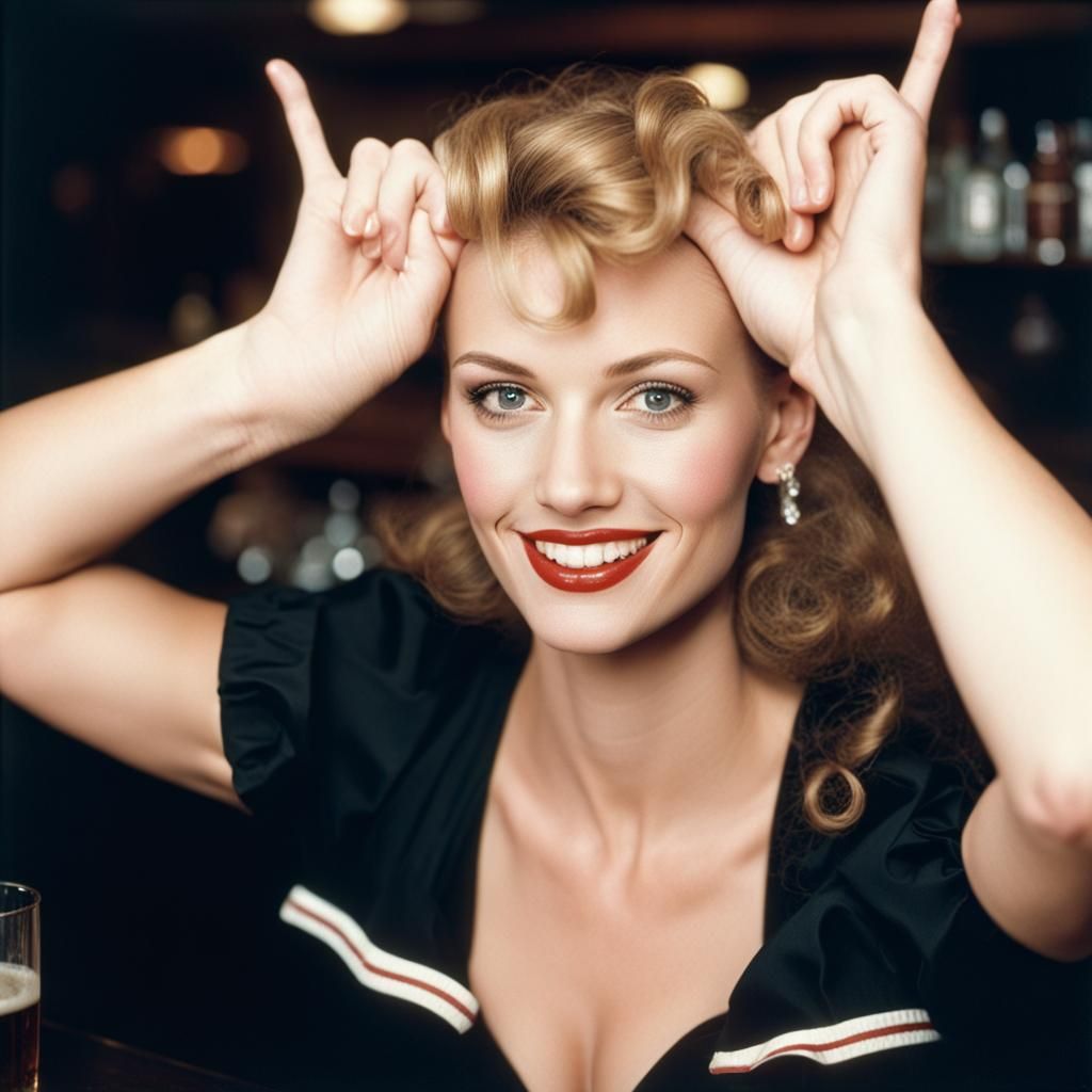 1990 waitress at bar