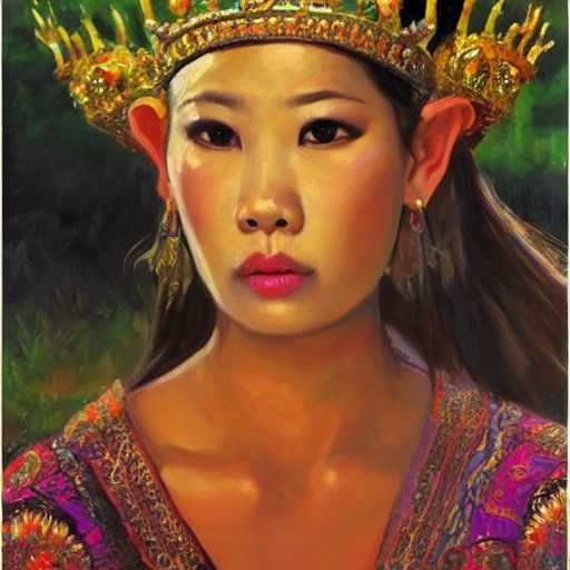 Thai young and beautiful woman with crown#6