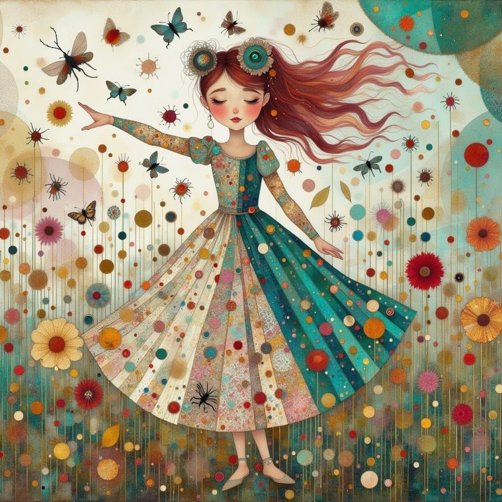 <lora:Earth and teal:1.0> Dancing freely among the wildflowers