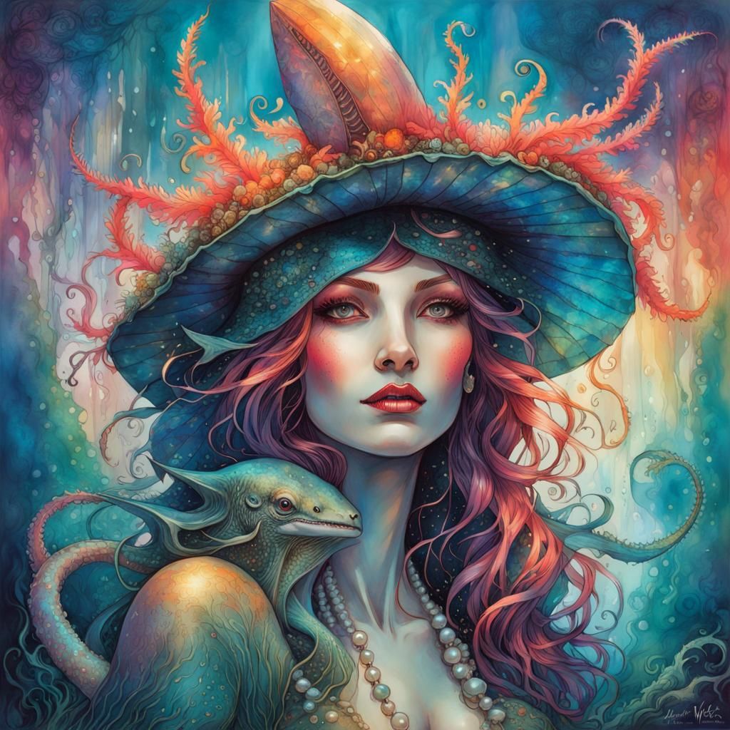 Shark Witch - AI Generated Artwork - NightCafe Creator