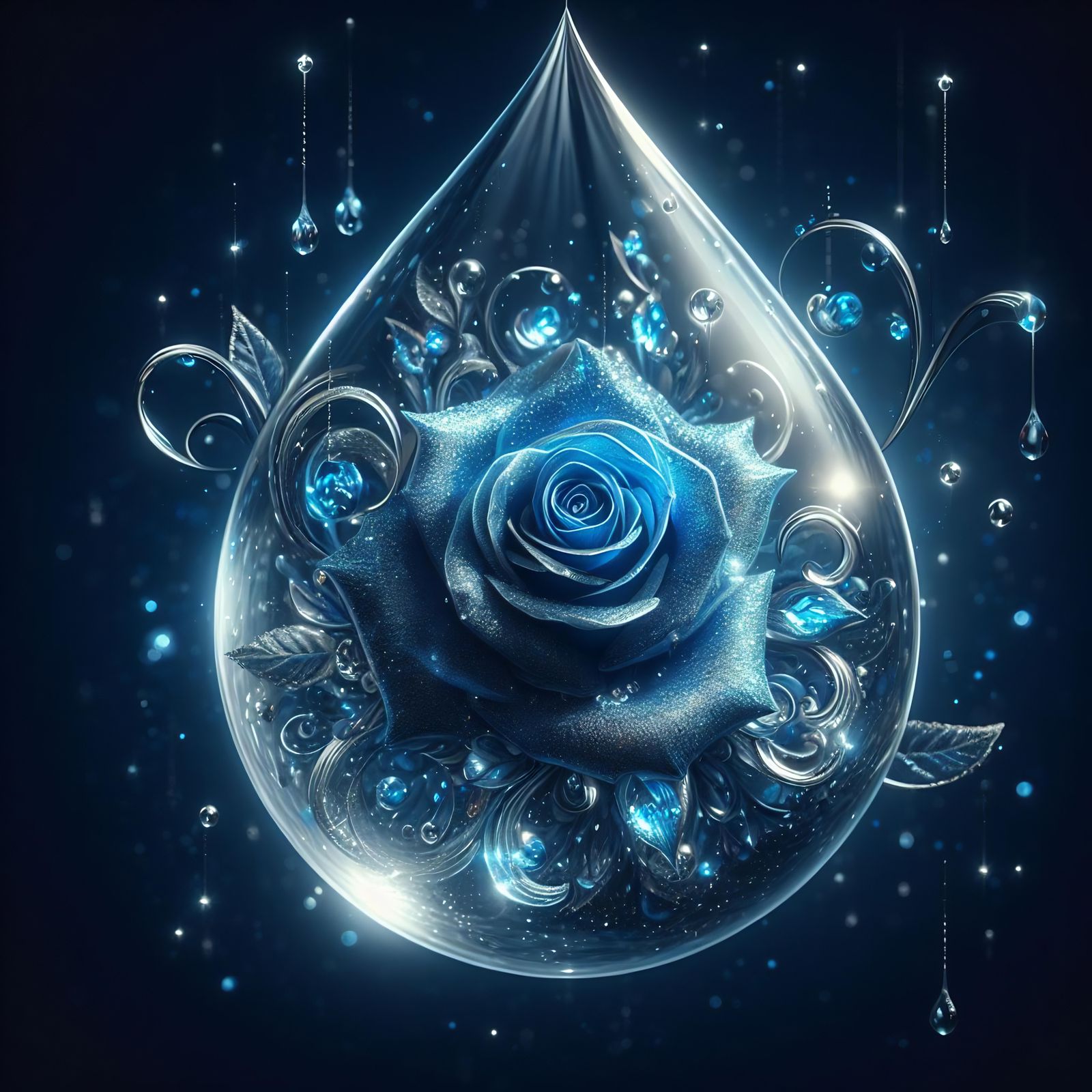 Blue Rose Teardrop 💙