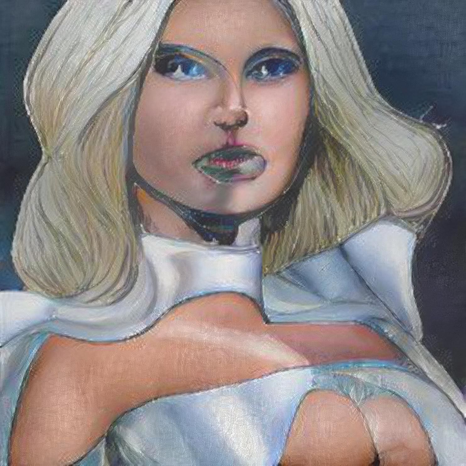 Emma Frost --> Craiyon --> NightCafe Style Transfer + Upscale