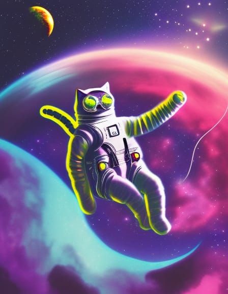 Trippy kitty - AI Generated Artwork - NightCafe Creator