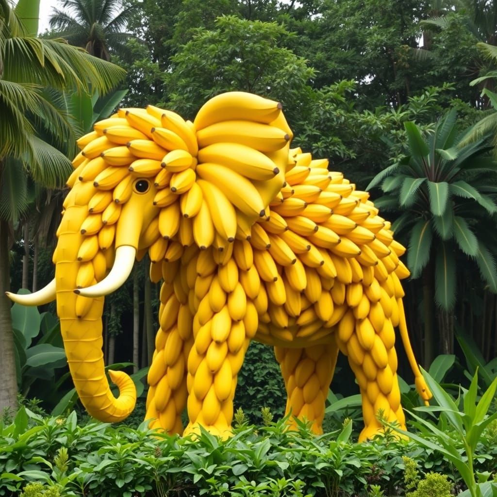 An elephant made of bananas  by @undefined