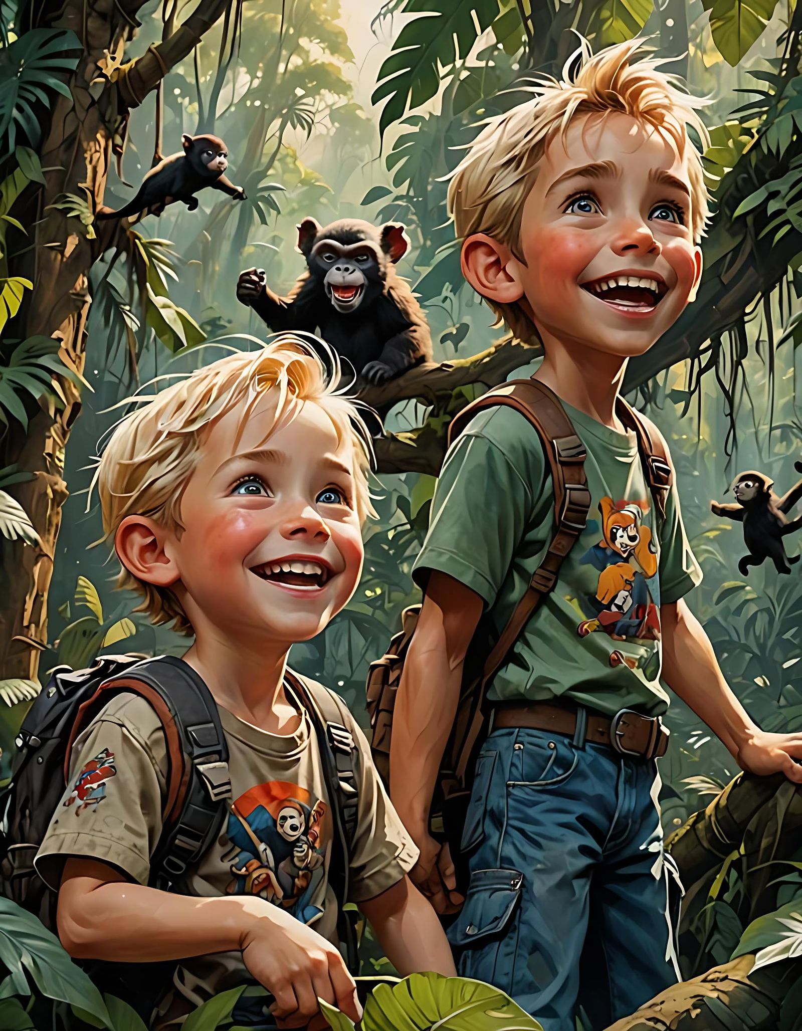 Siblings on jungle adventure.  by @Rietpetiet 