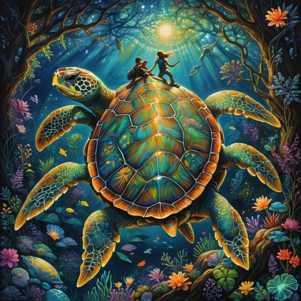 Giant Sea Turtle - AI Generated Artwork - NightCafe Creator