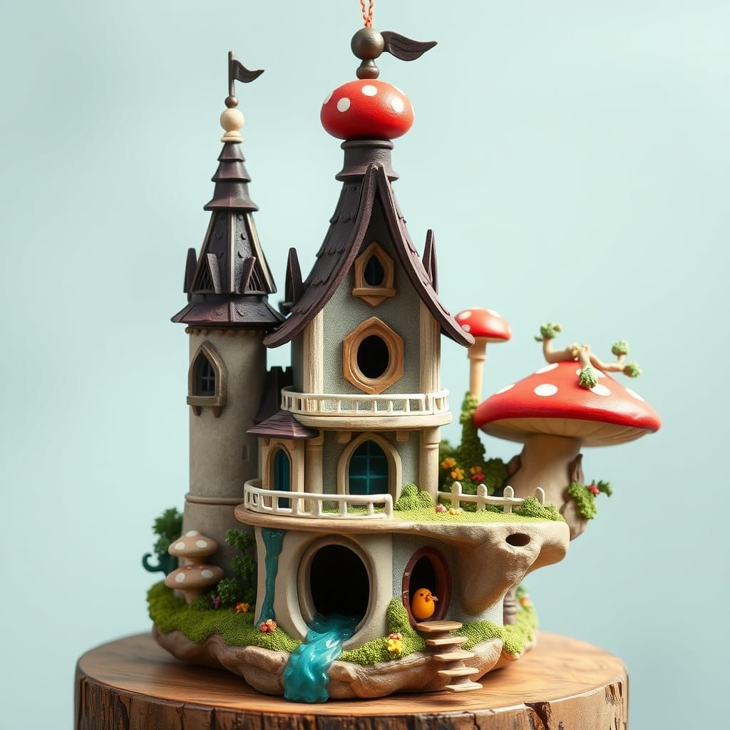 Fantasy Birdhouse: Castle, Mushroom, Island Fusion