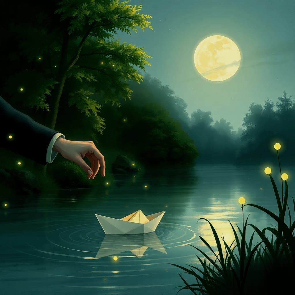 "Paper Boats" Fold the paper square and dream Float on rivers down the