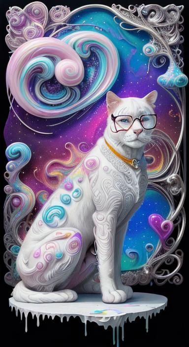 8k resolution astral cosmic candyland  with dogs  all white ...