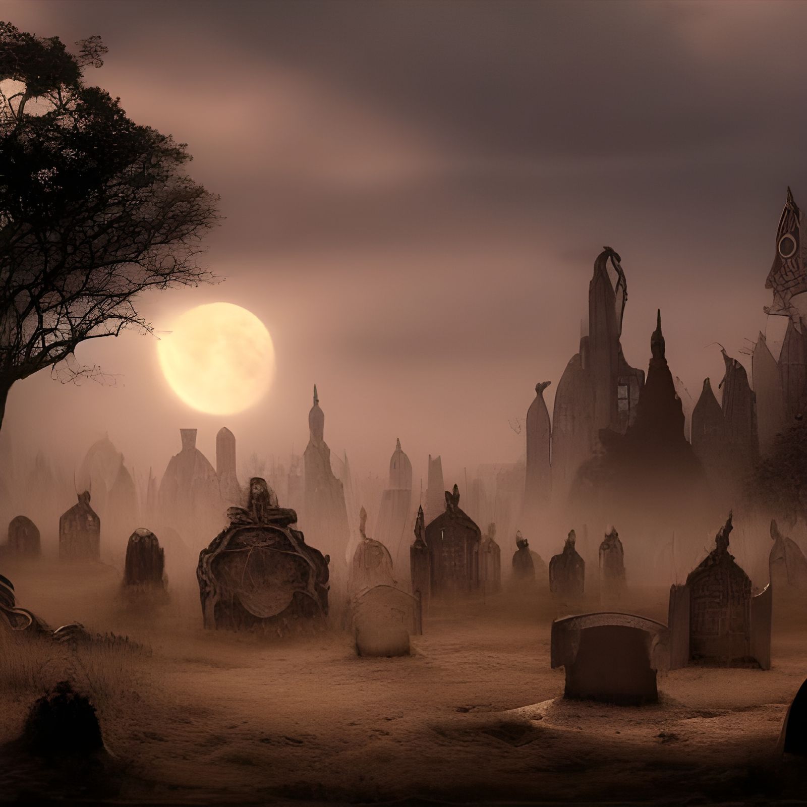 Moonlight graveyard