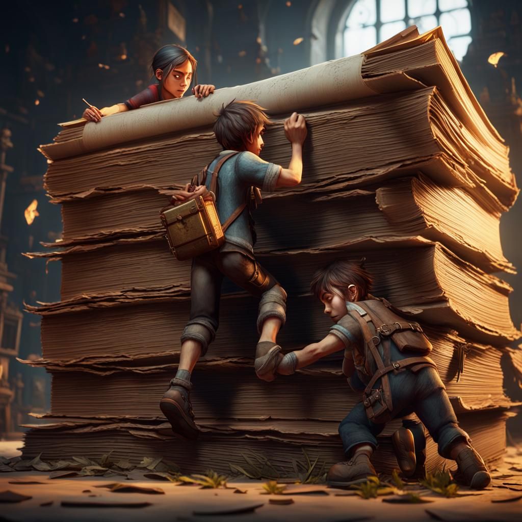 A large stack of books   by @VD 3D Art