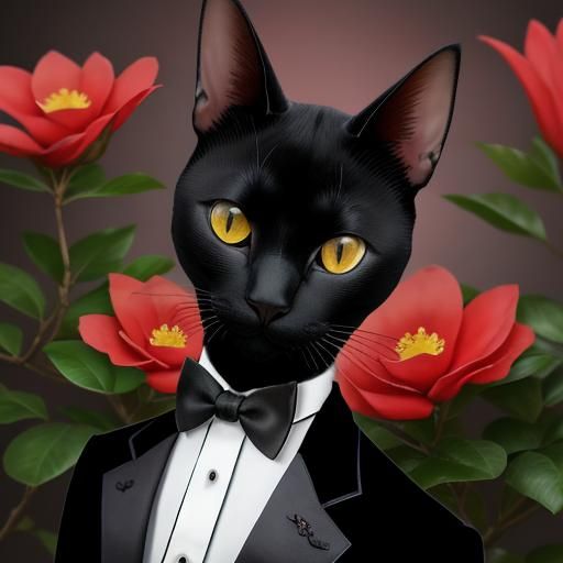 Tuxedo fashion oriental cat