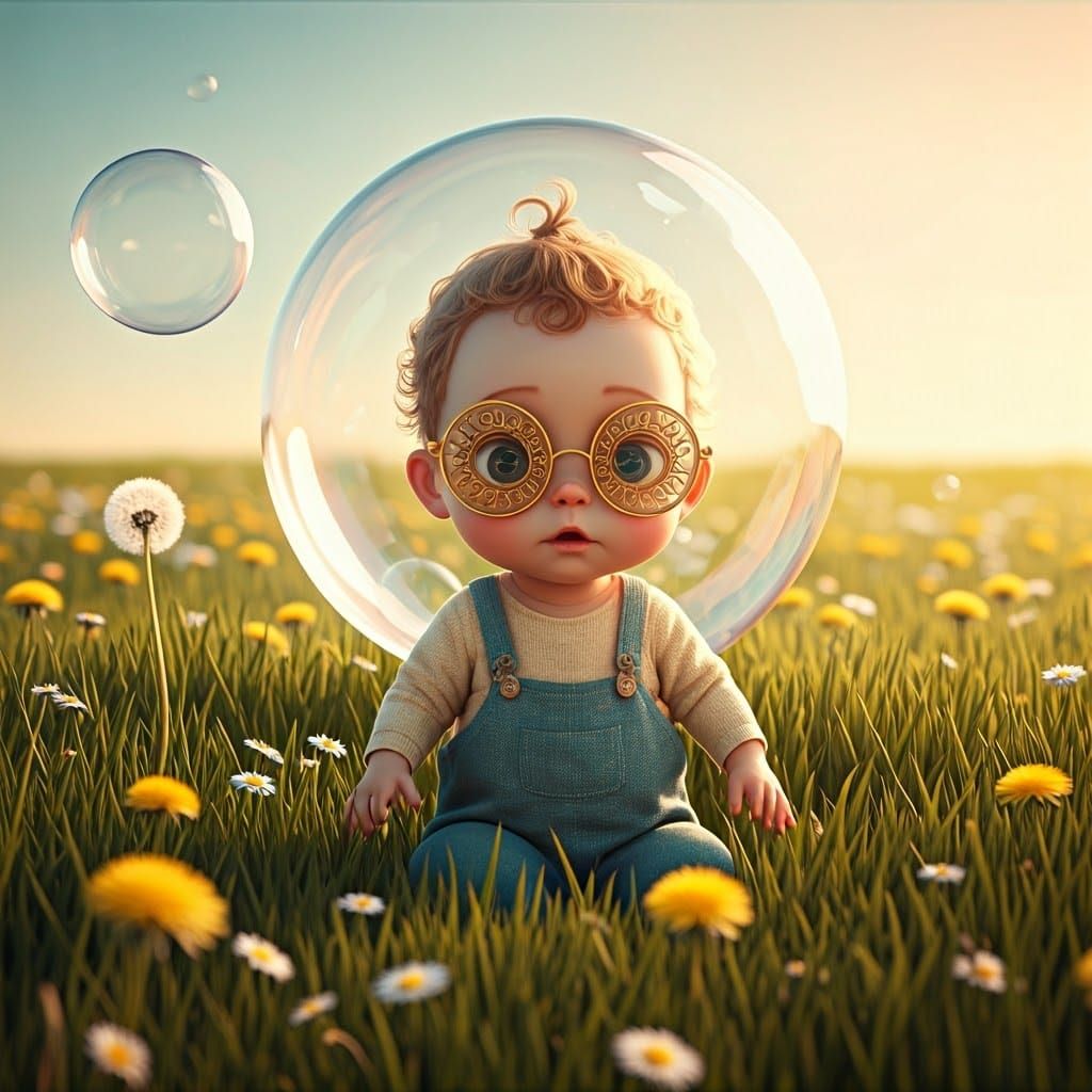 Childlike Wonder in a Whimsical World of Bubbles