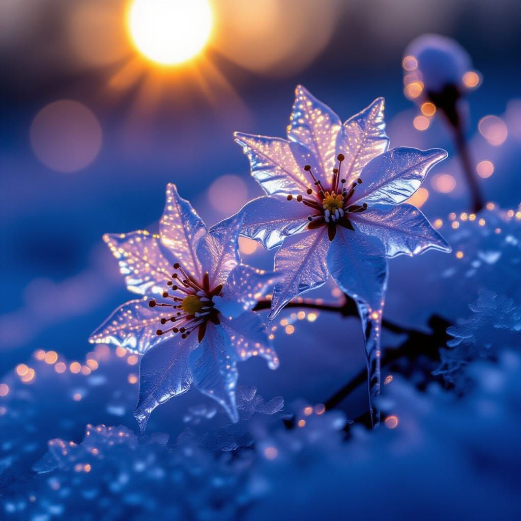 Ice Blossoms  by @Shywolf