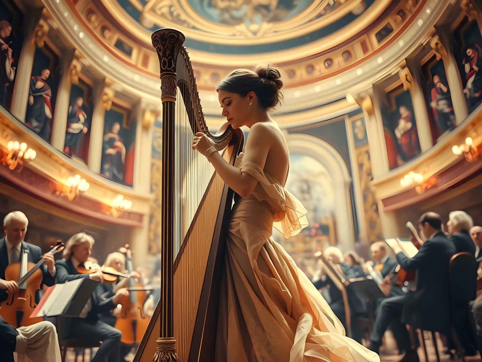 the lady and the harp  by @Krawuzzn