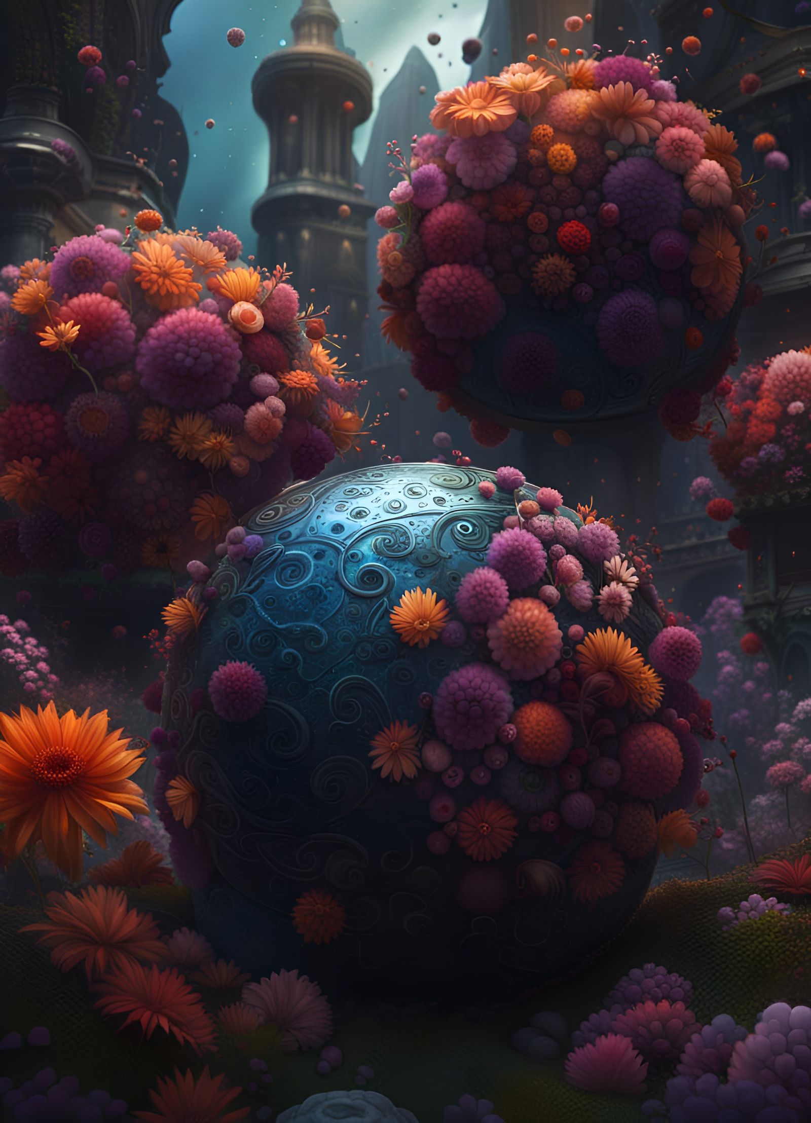 Bohemian Flower Spheres Cosmic Cataclysm