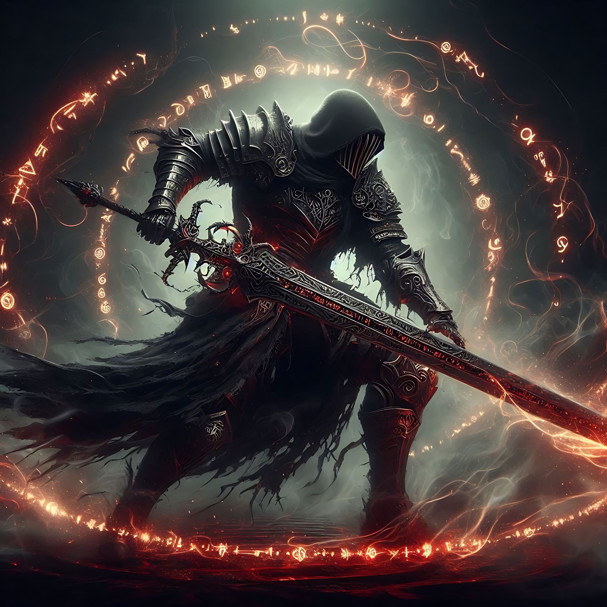 Runic Black Swordsman (Uploaded)