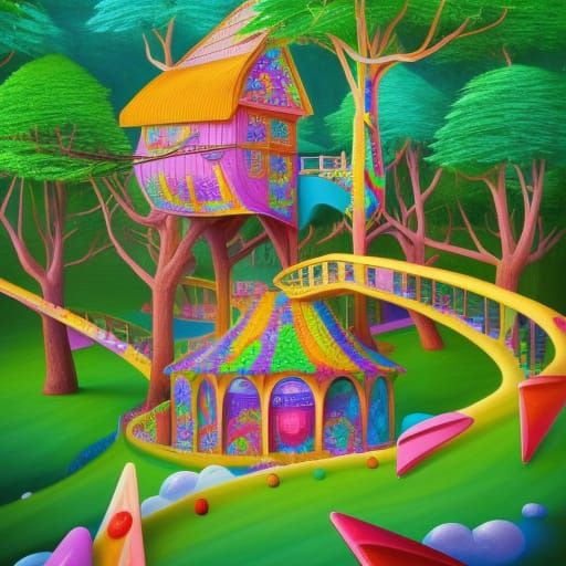 tree house in tree garden