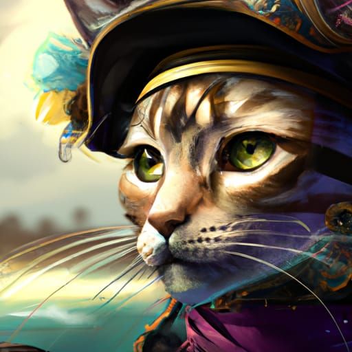 Portrait of Captain Cat  by @AI Generated
